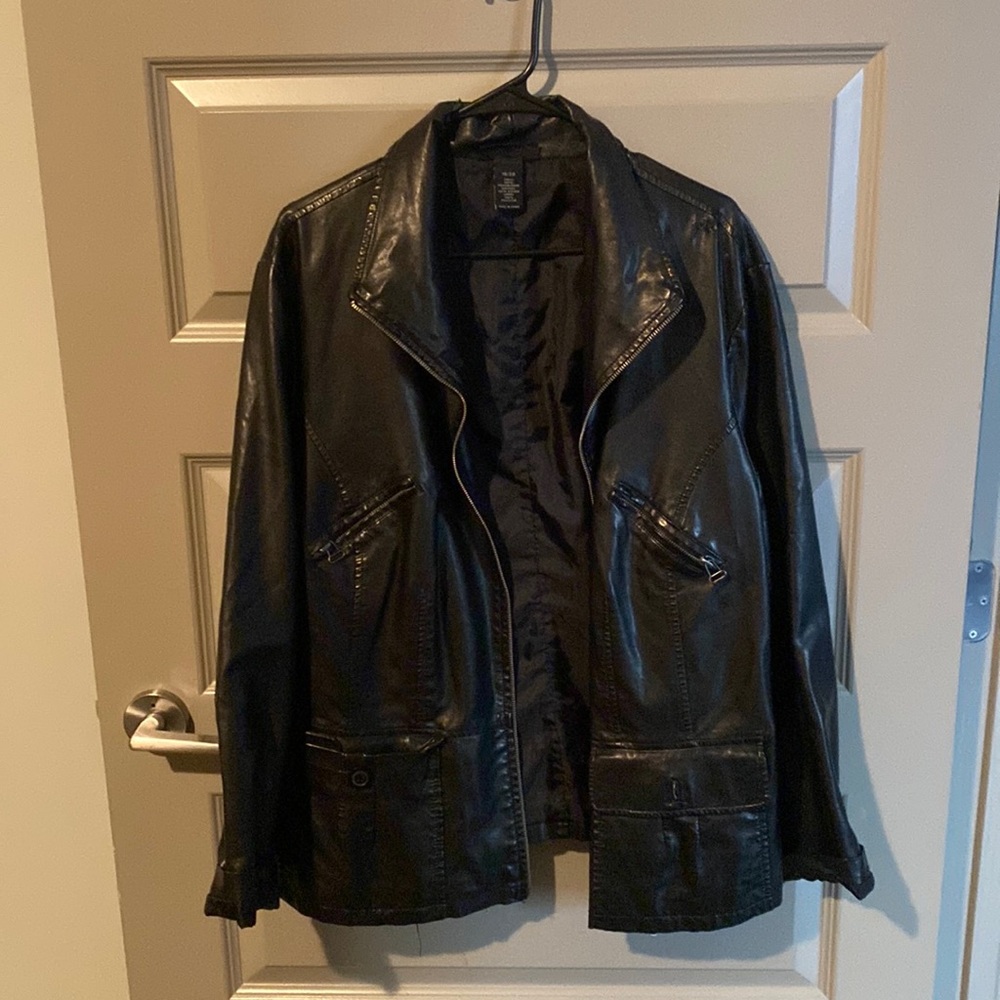 Lane bryant faux leather jacket polyurethane